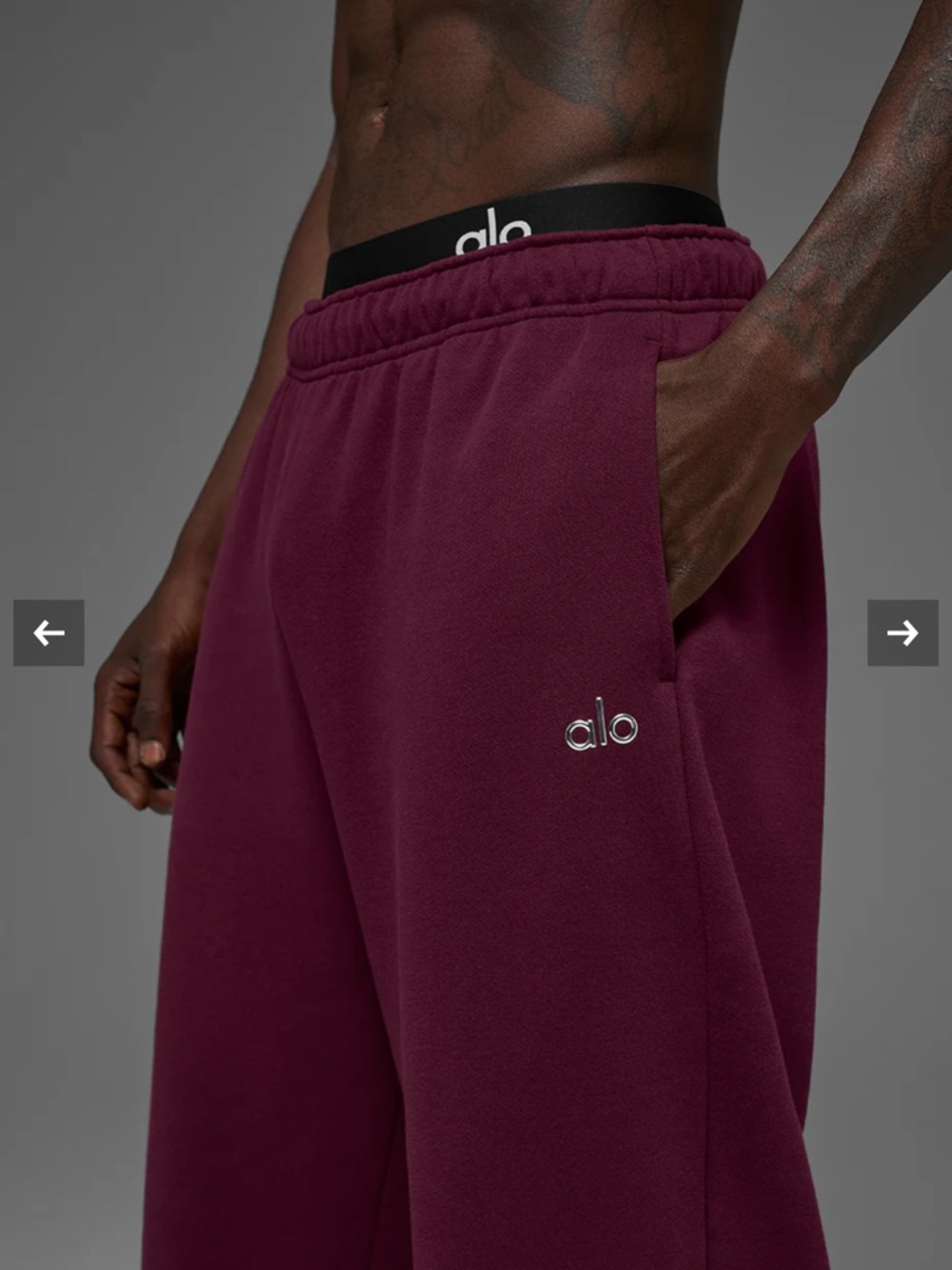 ALO Yoga Straight-Leg Sweatpants - Burgundy - Picture 2 of 4